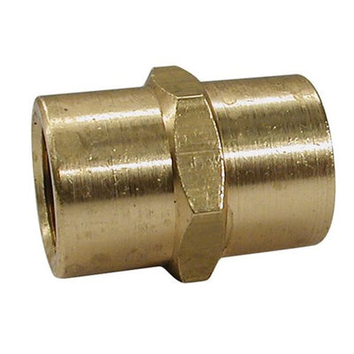 Brass Equal Socket (Female Ports / 1/4