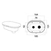 Oval shower box white nylon hose 2.5 m
