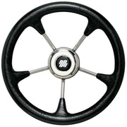 Ultraflex Stainless Steel Steering Wheel (Black Rim / 320mm / Hub)