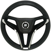 Ultraflex Black & Chrome Steering Wheel Soft Grip (350mm / Hub) 4-V99-4 43015G