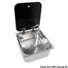 Sink w/tinted glass lid 352x322x146 mm
