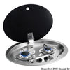 2-burner SS hob w/tinted glass cover 510x390 mm