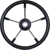 Osculati Stainless Steel Steering Wheel (Black Rim / 350mm)