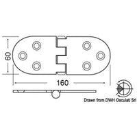 Osculati Stainless Steel Heavy Duty Hinge (160 x 60mm / Reversed Pin) 831415 38.455.03