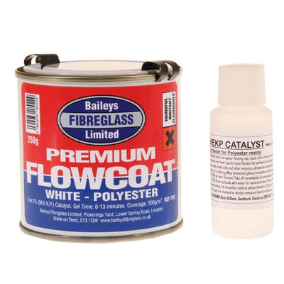 Baileys Premium Flowcoat in Brilliant White (250g / with Hardener) BA-015 7501