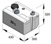 VETUS Rigid waste water tank, 25lt, including connections (BTANK25C)
