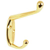 AG Double Wardrobe Hook in Brass (55mm)