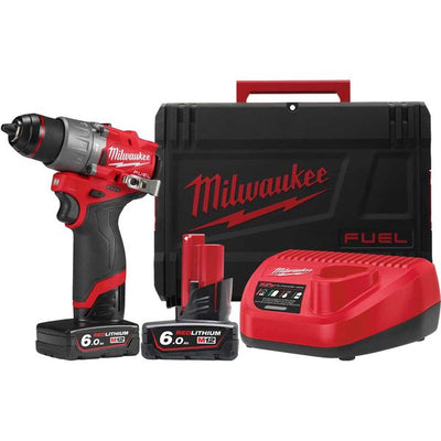 Milwaukee M12 Fuel Compact Percussion Drill 2x Battery, Charger & Case EMIL478784 MIL478784