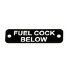 AG Fuel Cock Below Label (S) Black with White Engraving 75mm x 22mm JBL14B JBL14B