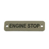 AG Engine Stop Label (S) Silver with Black Engraving 75mm x 22mm JBL23S JBL23S