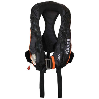 Kappa Inflatable Lifejacket Auto C/Straps Harness 180N ISO Adult Black LZ-72194 72194