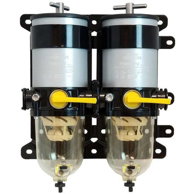 Racor 75/900FV Duplex Fuel Filter (10 Micron / Clear Bowl) RAC-75900FV10 75900FV10