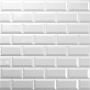 Reco Bevelled White Tile Wall Panel 2440(W) x 1220mm(H) Acrylic