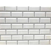 Reco Bevelled White Tile Wall Panel PVC 2440(W) x 1220mm(H) Dark Grout