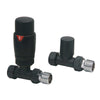AG Designer Radiator Straight Valves in Black (Pair)