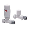 AG Designer Radiator Straight Valves in White (Pair)