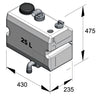 VETUS Bulkhead mounted waste water tank, 25lt, horizontal version (WW25WH)