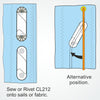 Clamcleat CL212 - Leech Line Cleat