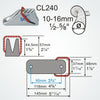 Clamcleat CL240 - Racing Major with Spring Gate for ropes 10-16mm