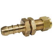 Brass Bulkhead Nozzle 1/4" Compression x 3/8" Hose Tail F101/L4