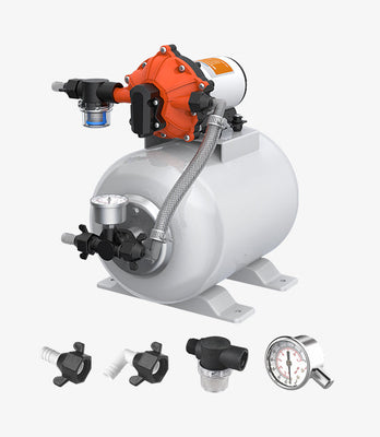 SEAFLO Pressure System Luxury Pump Accumulator Pressure Boost System 12V 4.0 gpm 60 psi 8L Tank