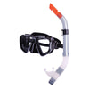 Combo set w/ silicone mask & silicone snorkel, black-silver by Lalizas