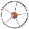 Ultraflex Steering Wheel with Wood Cap (400mm / Stainless Steel)