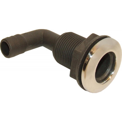 Seaflow 90° Skin Fitting with Stainless Steel Cap (20mm Hose Tail)  403733
