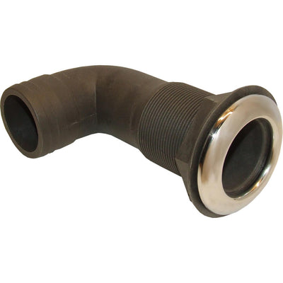 Seaflow 90° Skin Fitting with Stainless Steel Cap (51mm Hose Tail)  403737