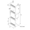 Foldable Ladders for narrow transom, 90⁰, Inox 316 by Lalizas