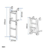 Folding ladder for transom, Stainless Steel 316 by Lalizas