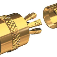 Centerpin Solderless PL259 Connector, RG8X or RG58/AU - Gold