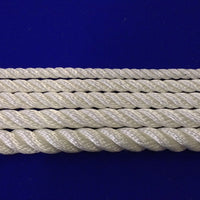 Rope - cut to length - 3 Strand Polyester Rope in White, Black, Navy & Burgundy for Mooring & Anchors