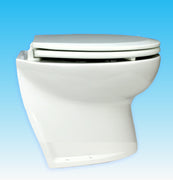 14" DELUXE FLUSH ELECTRIC TOILET Fresh water flush models, 24 volt dc Angled back for easy mounting against a sloping surface. - Jabsco 58060-1024