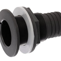 Domed Skin Fittings with Hose Tail - Black