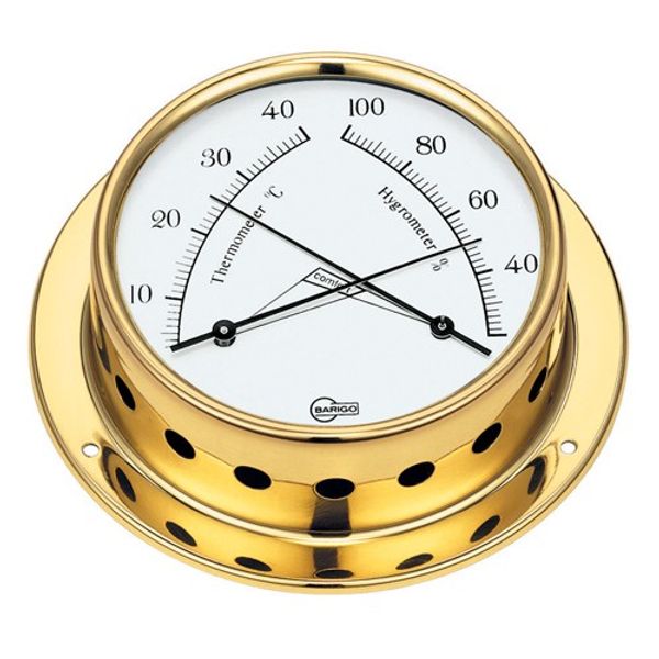 Barigo Thermometer and Hygrometer Brass 85mm Dial (110 x 32mm)