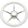 Drive Force Stainless Steel Steering Wheel (White Padded Rim / 320mm)  611260
