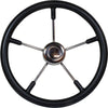Drive Force Stainless Steel Steering Wheel (Black Padded Rim / 400mm)  611275 - ChasNewensMarine