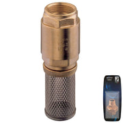Brass Foot-Valve w/ Ss Filter 1/2" - Retail Packed