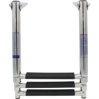 4Dek Stainless Steel Telescopic Ladder (889mm x 300mm / 3 Black Steps)  831233