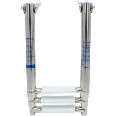 4Dek Stainless Steel Telescopic Ladder (889mm x 210mm / 3 White Steps)  831245