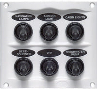BEP 900-6WPW White Waterproof Panel with 6 Switches