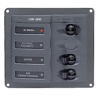 BEP 900-ACM2W AC Circuit Breaker Panel without Meters, RV 2W 240V 50Hz, Black