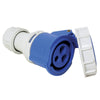 Plug, female, w/ safety cover, 16A, 220-240V, blue by Lalizas