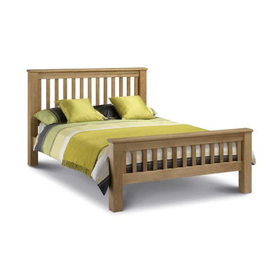 Amsterdam Oak Bed 135cm Double with High Foot End