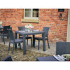 Canterbury Rattan Style Large Table Set with 4 Side Chairs