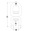 Proboat Standard Stainless Steel Fork-Eye Allen Pin Swivel