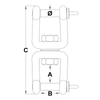 Proboat Standard Stainless Steel Fork-Fork Swivels