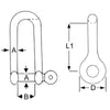 Proboat Standard Stainless Steel Long D Shackles