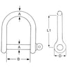 Proboat Standard Stainless Steel Wide D Shackles